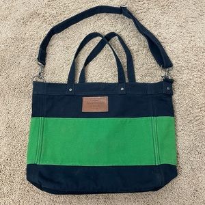 Vintage Abercrombie & Fitch Cross Body Canvas Tote Bag Stripe A&F Exclusive